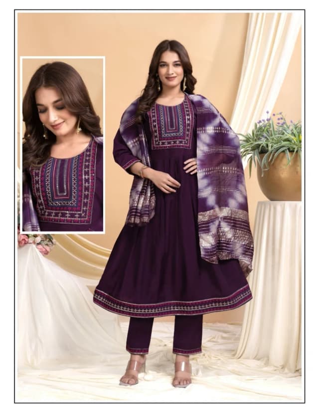Roman Silk Anarkali Set